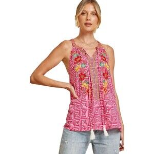 Savanna Jane NWT‎ floral Hawaiian Tropical tunic tank top Size 2X pink A-Line